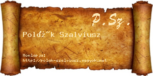 Polák Szalviusz névjegykártya